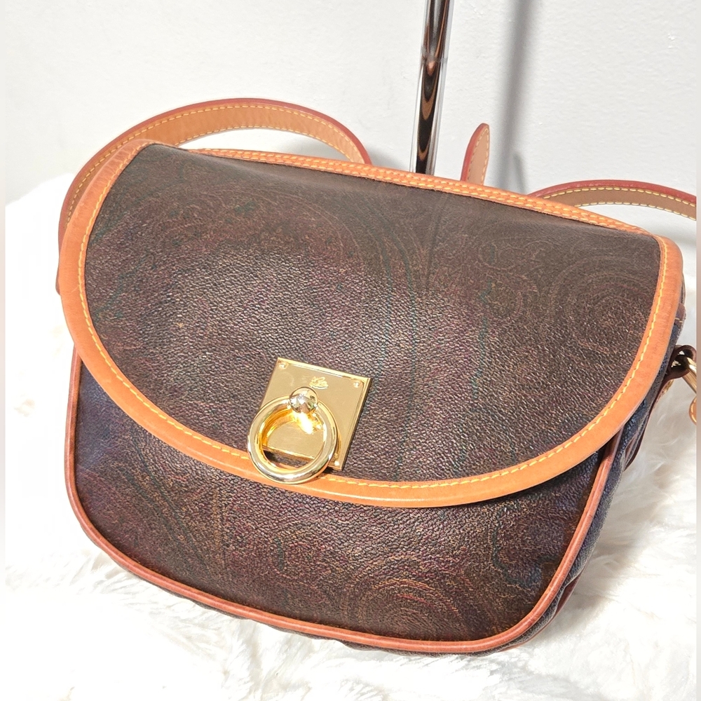 Etro Brown and Tan Crossbody Bag